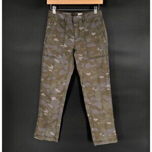 Anthropologie Women's The Wanderer Camo Cargo Pants 26P Green Mid Rise Cropped